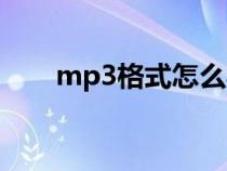 mp3格式怎么弄（mp3怎么格式化）
