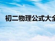 初二物理公式大全必背（初二下物理公式）