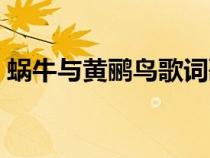 蜗牛与黄鹂鸟歌词歌曲（蜗牛与黄鹂鸟歌词）