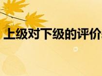 上级对下级的评价表（上级对下级工作评语）