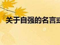 关于自强的名言或诗句（关于自强的名言）