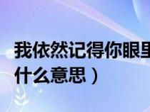 我依然记得你眼里的依恋是什么意思（依恋是什么意思）