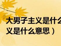 大男子主义是什么意思有哪些表现（大男子主义是什么意思）