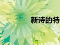 新诗的特点和格式（新诗）
