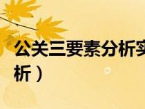 公关三要素分析实训报告答案（公关三要素分析）