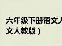 六年级下册语文人教版电子书（六年级下册语文人教版）