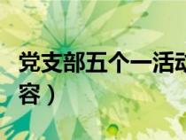 党支部五个一活动总结（党支部五个一活动内容）