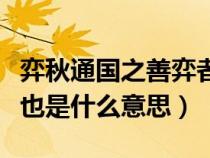 弈秋通国之善弈者也翻译（弈秋通国之善弈者也是什么意思）