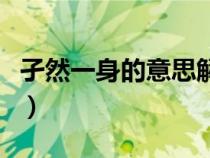 孑然一身的意思解释是什么（孑然一身的意思）