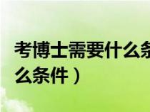 考博士需要什么条件什么程序（考博士需要什么条件）