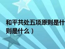 和平共处五项原则是什么时候提出来的（和平共处的五项原则是什么）