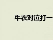 牛衣对泣打一最佳生肖（牛衣对泣）