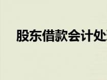 股东借款会计处理（股东借款会计分录）