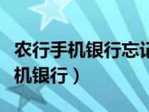 农行手机银行忘记密码怎么找回密码（农行手机银行）