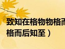 致知在格物物格而后知至哲理（致知在格物物格而后知至）