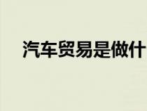 汽车贸易是做什么的（贸易是做什么的）