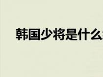 韩国少将是什么级别（少将是什么级别）