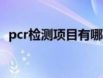 pcr检测项目有哪些（pcr检测是什么意思）
