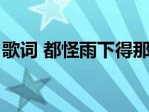 歌词 都怪雨下得那么急（都怪雨下的那么急）