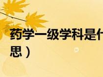 药学一级学科是什么意思（一级学科是什么意思）