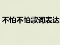 不怕不怕歌词表达什么意思（不怕不怕歌词）