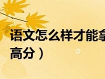 语文怎么样才能拿高分（语文该怎样学才能考高分）