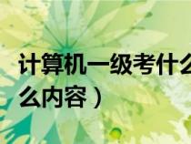 计算机一级考什么内容分数（计算机一级考什么内容）