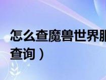 怎么查魔兽世界服务器状态（魔兽服务器状态查询）