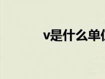 v是什么单位（kv是什么单位）