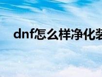 dnf怎么样净化装备（dnf怎么净化装备）