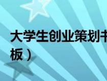 大学生创业策划书范例（大学生创业策划书模板）