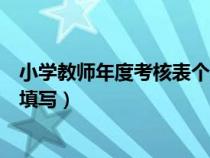 小学教师年度考核表个人总结怎么写（小学教师年度考核表填写）