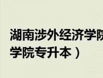 湖南涉外经济学院专升本官网（湖南涉外经济学院专升本）