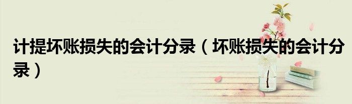 计提坏账损失的会计分录（坏账损失的会计分录）