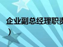 企业副总经理职责和权限（总经理职责和权限）