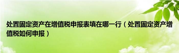 处置固定资产在增值税申报表填在哪一行（处置固定资产增值税如何申报）