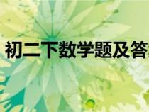 初二下数学题及答案（初二数学下册练习题）