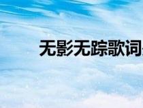 无影无踪歌词是什么歌（无影无踪）