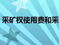 采矿权使用费和采矿权价款（采矿权使用费）