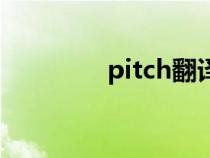 pitch翻译成中文（pitch）
