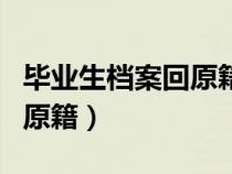 毕业生档案回原籍是什么意思（毕业生档案回原籍）