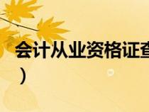 会计从业资格证查询（会计从业资格证查询网）