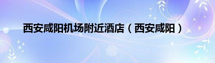 西安咸阳机场附近酒店（西安咸阳）