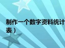 制作一个数字资料统计表社会调查（制作一个数字资料统计表）