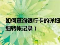 如何查询银行卡的详细转帐记录明细（如何查询银行卡的详细转帐记录）