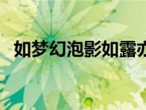 如梦幻泡影如露亦如电原文（如梦幻泡影）