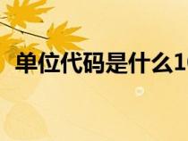 单位代码是什么10位的（单位代码是什么）
