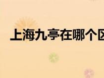 上海九亭在哪个区（上海九亭属于哪个区）