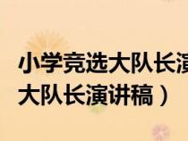 小学竞选大队长演讲稿一分钟视频（小学竞选大队长演讲稿）