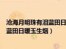 沧海月明珠有泪蓝田日暖玉生烟是谁写的（沧海月明珠有泪蓝田日暖玉生烟）